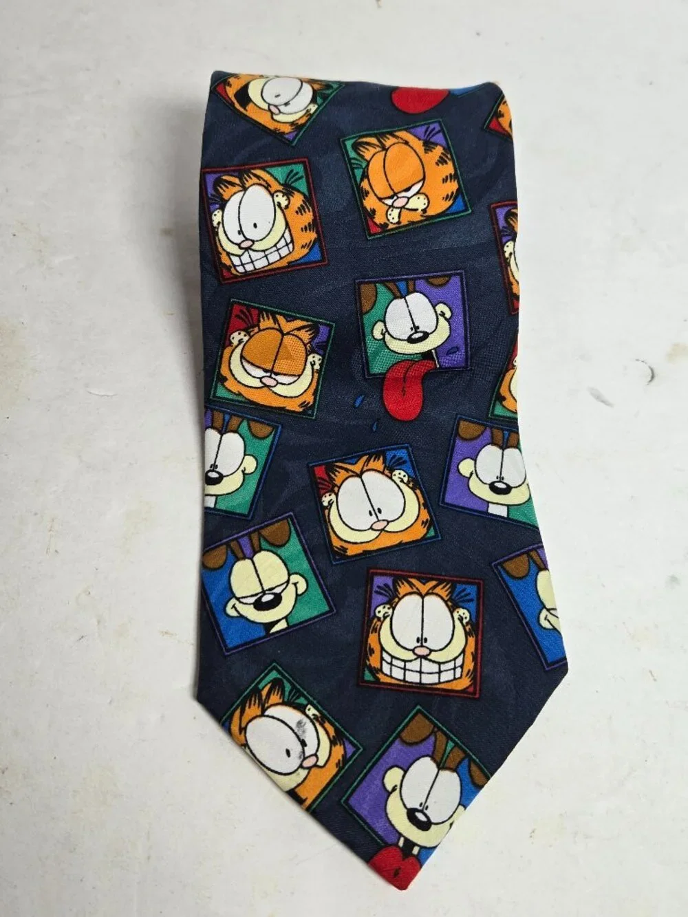 Vintage Garfield Cartoon Silk Mens Tie Balancine Hot Cakes 1978